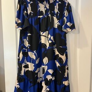 Sugarlips Blue and Black Floral Mini Dress